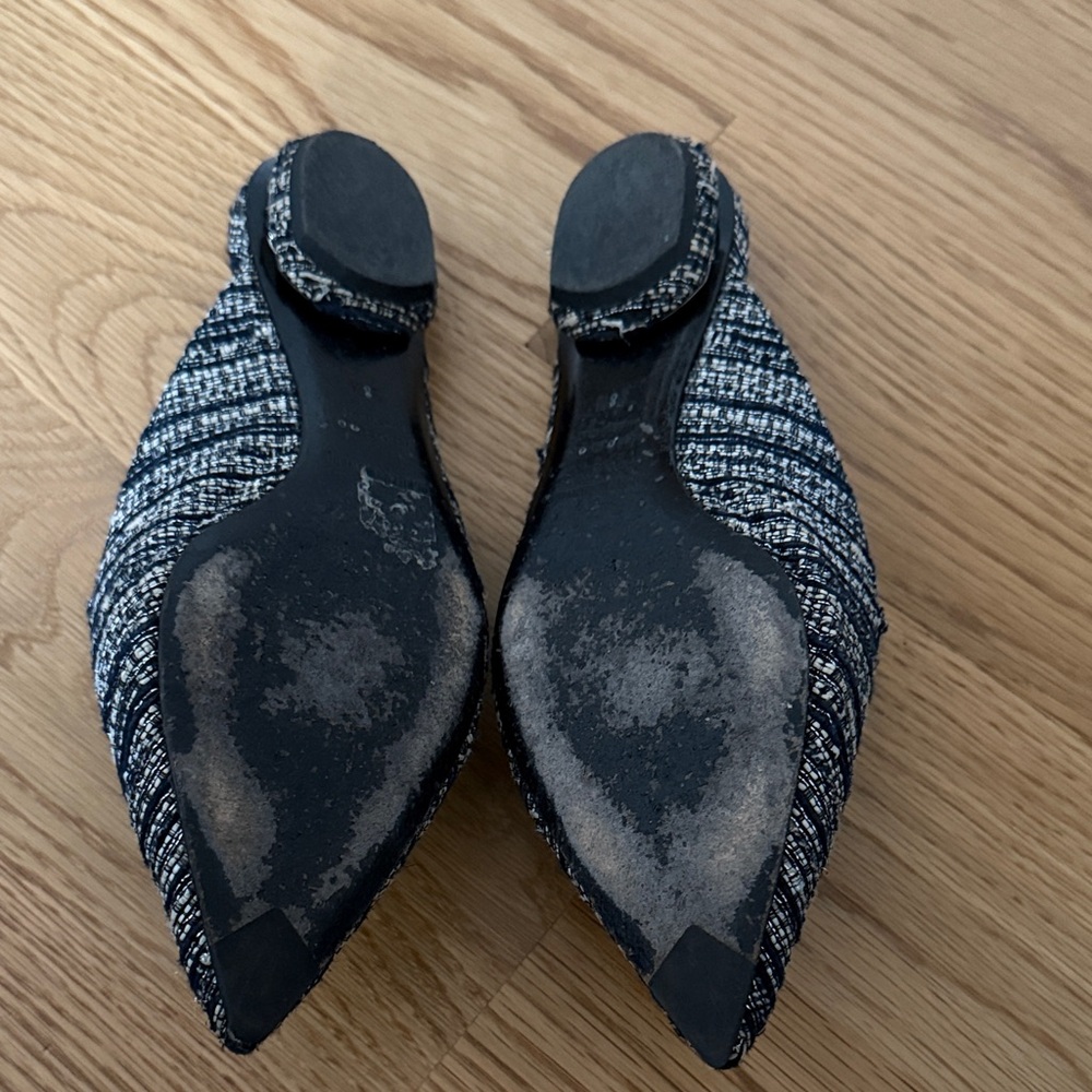 Nicholas Kirkwood Black, Midnight and White Tweed Mules - Picture 4 of 7
